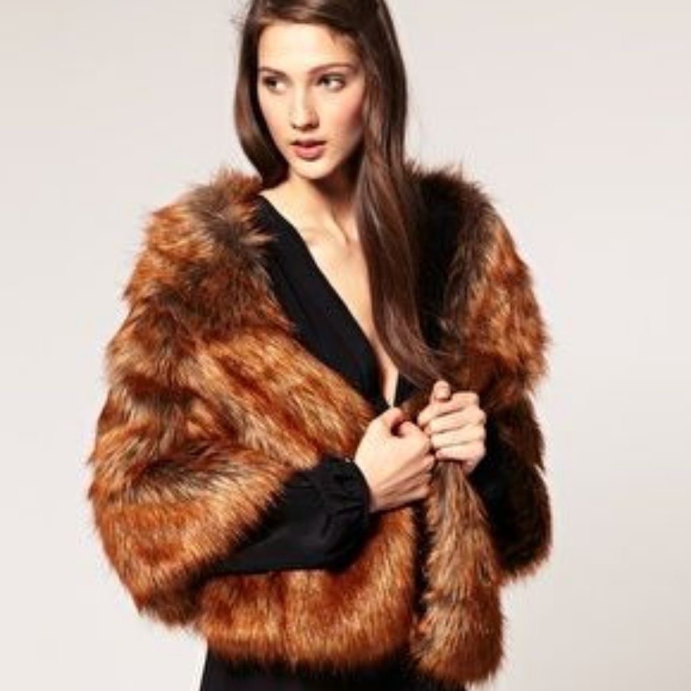 ASOS Film Star Stole In Faux Fox Fur